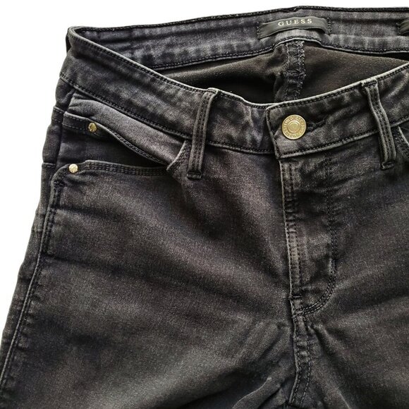 GUESS Curve X Black Mid Rise Skinny Jeans Size 26 - Picture 4 of 16
